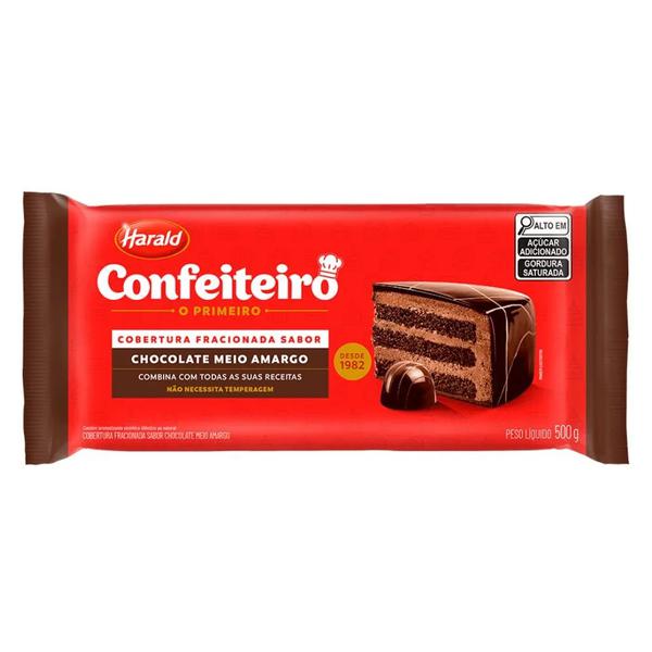 COBERTURA MEIO AMARGO 500G CONFEITEIRO HARALD