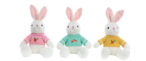 COELHO PELUCIA C/SUETER SORTIDO ROS/VRD/AMA KIDS UN CROMUS