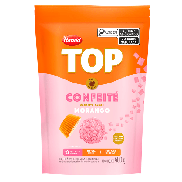 CONFEITE SABOR MORANGO TOP HARALD 400G