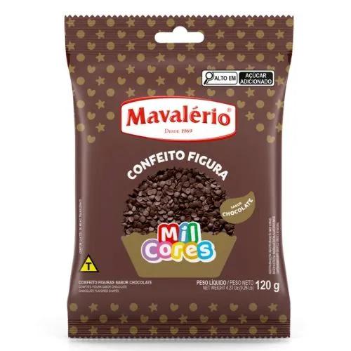 CONFEITO FIGURA CONFETE SABOR CHOCOLATE 120G MAVALERIO
