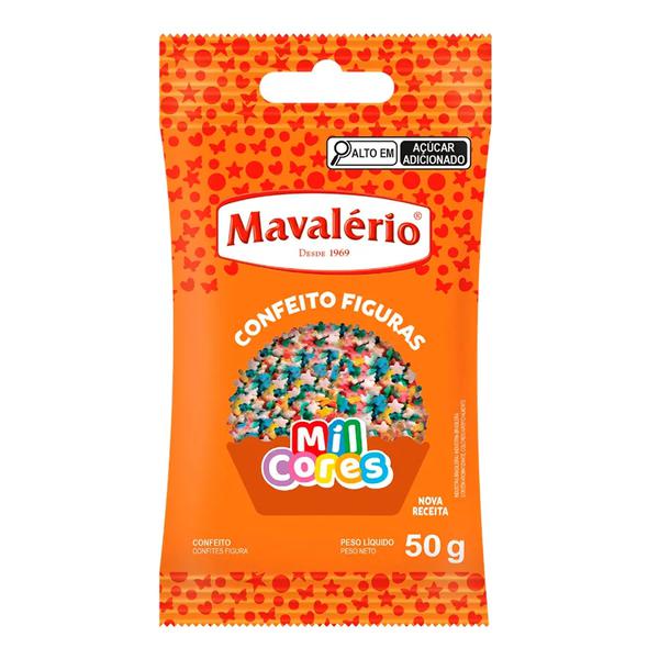 CONFEITO FIGURAS ESTRELINHAS 50G MAVALERIO