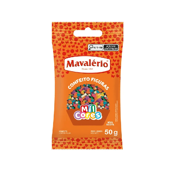 CONFEITO FIGURAS MINI CONFETE 50G MAVALERIO
