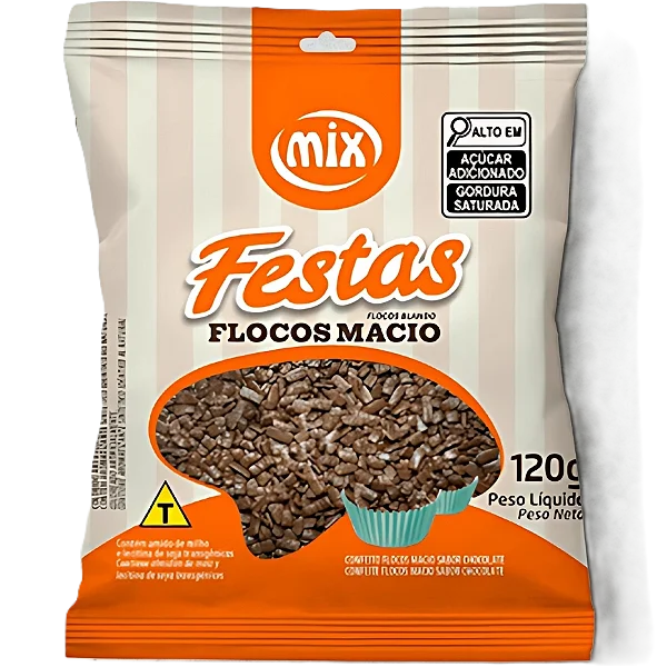 CONFEITO FLOCOS MACIO SABOR AO LEITE 120G UN MIX