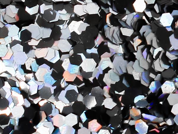 CONFETE HOLOGRAFICO 0,2CM PRATA E PRETO 15G UN KLF