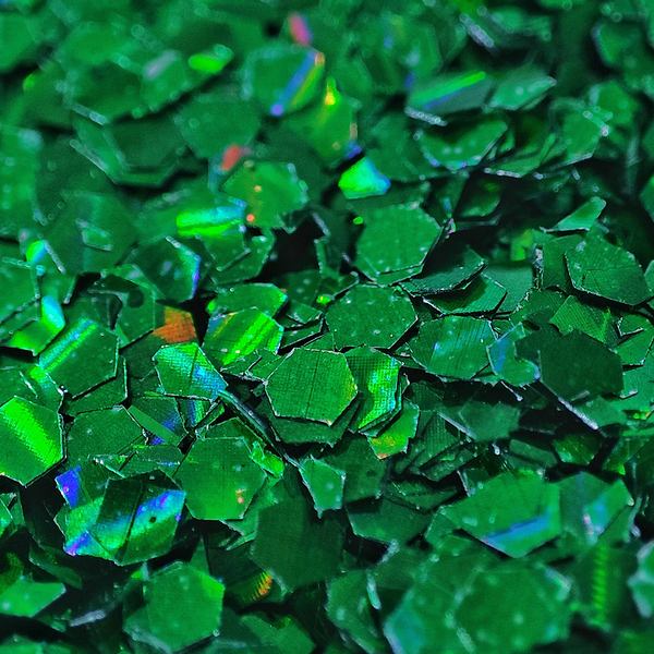 CONFETE HOLOGRAFICO 0,2CM VERDE 15G UN KLF