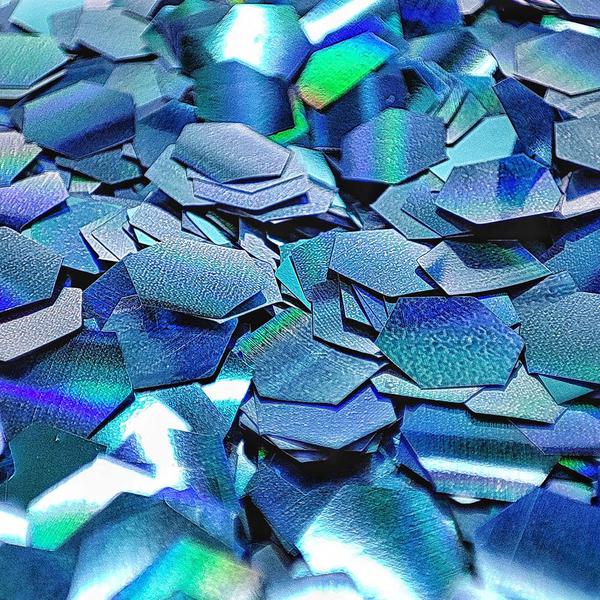 CONFETE HOLOGRAFICO 0,6CM AZUL TURQUESA 15G UN KLF