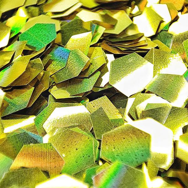 CONFETE HOLOGRAFICO 0,6CM DOURADO 15G UN KLF