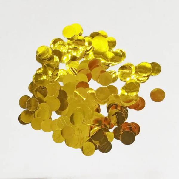 CONFETE METALIZADO REDONDO DOURADO 10G UN BRDECOR