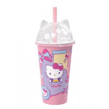 COPO C/ TAMPA LUDICA 500ML HELLO KIT UN PLASUTIL