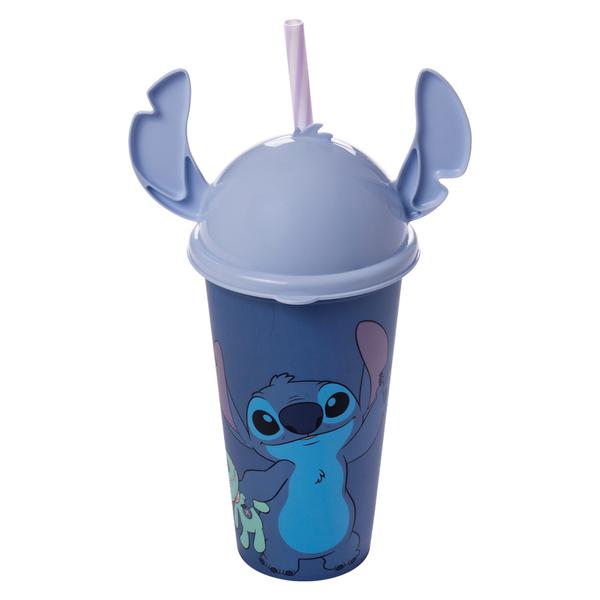 COPO C/ TAMPA LUDICA 500ML STITCH AZUL UN PLASUTIL