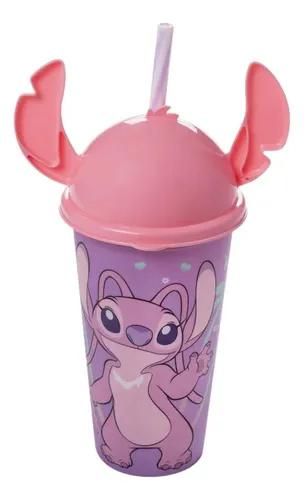 COPO C/ TAMPA LUDICA 500ML STITCH ROSA UN PLASUTIL