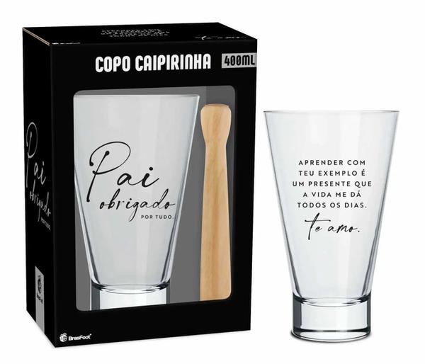 COPO CAIPIRINHA LONG 400ML PAI OBRIGADO UN