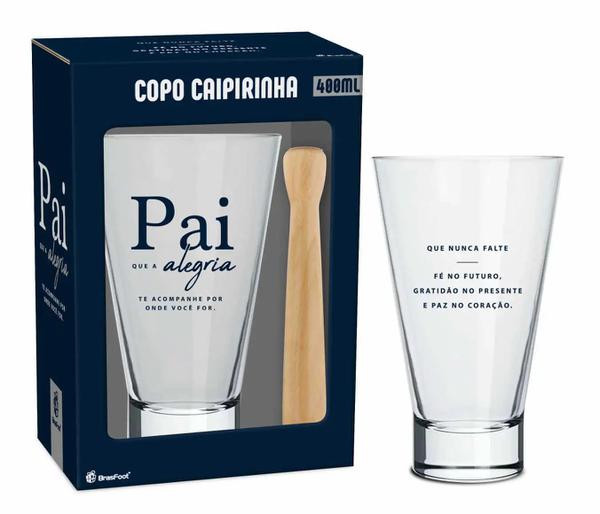 COPO CAIPIRINHA LONG 400ML PAI QUE ALEGRIA UN
