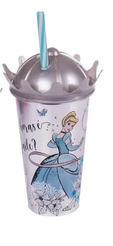 COPO COM CANUDO 500ML PRINCESAS UN PLASUTIL