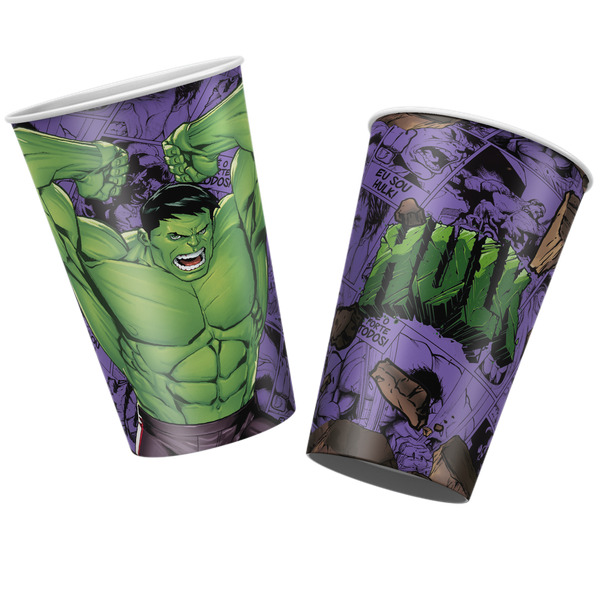 COPO PAPEL 180ML HULK 12UN REGINA