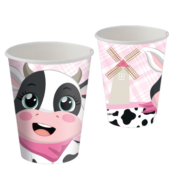 COPO PAPEL 200ML VAQUINHA 08UN FESTCOLOR