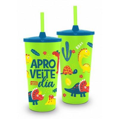 COPO PLASTICO COM CANUDO APROVEITE SEU DIA UN