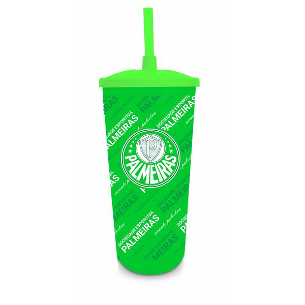 COPO PLASTICO COM CANUDO TIMES PALMEIRAS UN