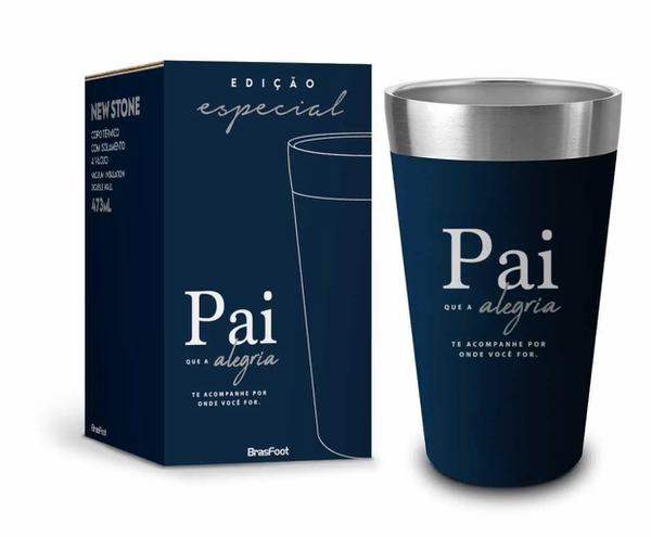 COPO TERMICO NEW STONE 473ML PAI QUE ALEGRIA UN