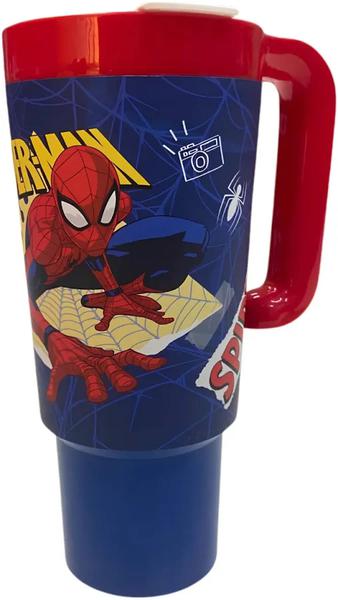 COPO TUMBLER COM ALCA 650ML HOMEM ARANHA UN PLASUTIL