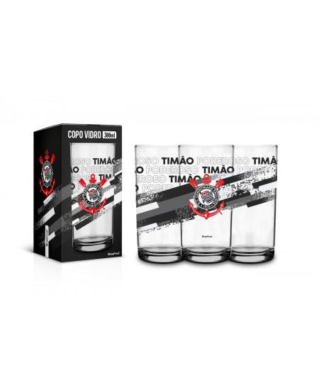 COPO VIDRO 300ML TIMES CORINTHIANS UN