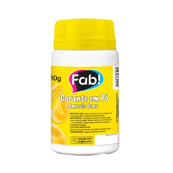 CORANTE EM PO AMARELO GEMA 80G UN FAB!