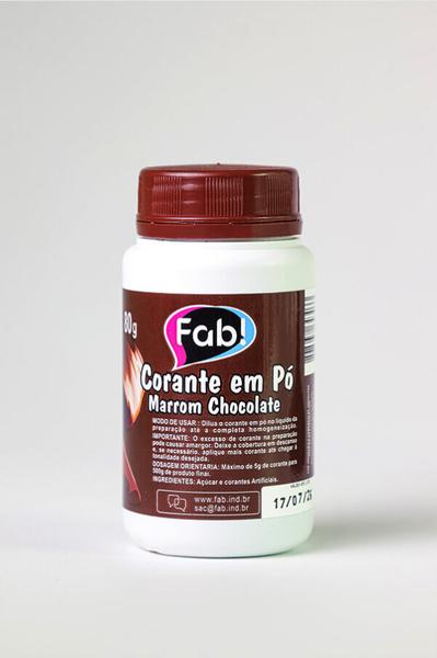 CORANTE EM PO MARROM CHOCOLATE 80G UN FAB!