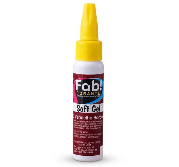 CORANTE SOFT GEL VERMELHO BORDO 25G FAB!