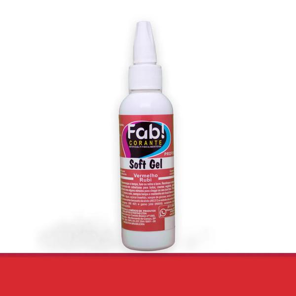 CORANTE SOFT GEL VERMELHO RUBI 25G FAB!