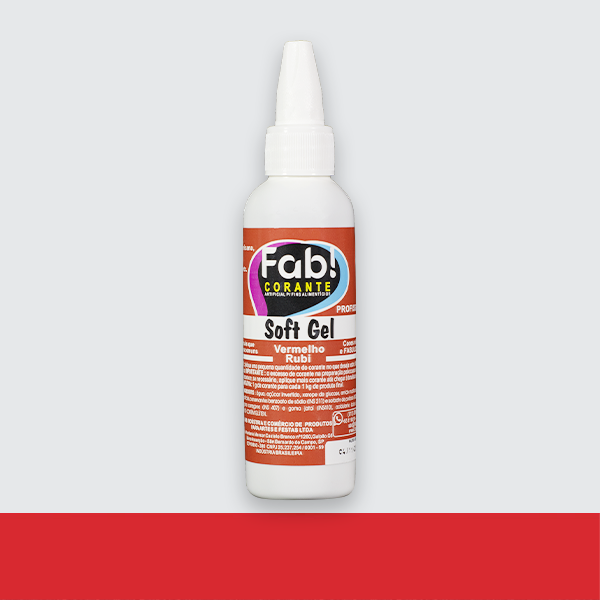 CORANTE SOFT GEL VERMELHO RUBI 60G FAB!