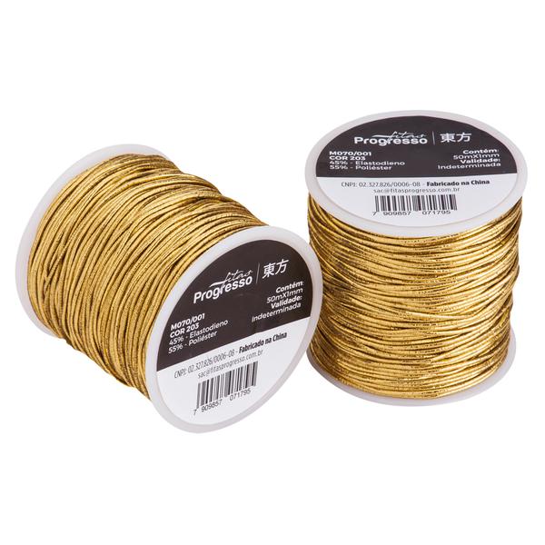 CORDAO M070-001 COR 203 OURO 1,0MMX50MT UN PROGRESSO