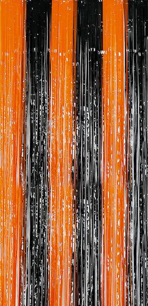 CORTINA METALIZADA 100X2MT PRETO/LARANJA UN SILVER