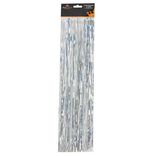 CORTINA SLIM HOLOGRAFICA PRATA 25CMX50CM UN SILVER