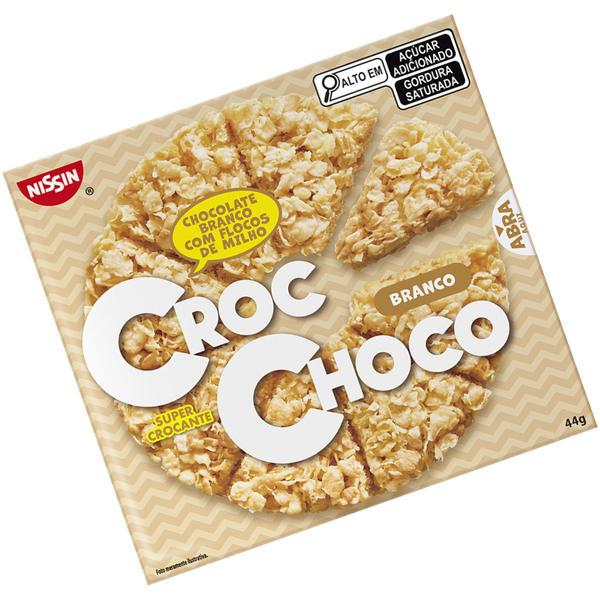 CROC CHOCO BRANCO COM FLOCOS DE MILHO 44G NISSIN