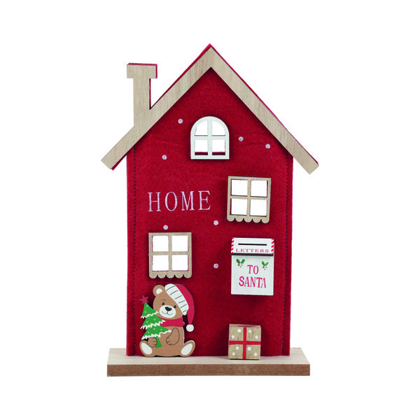 DECORACAO CASINHA VRM/BCO CRL 26CM UN CROMUS