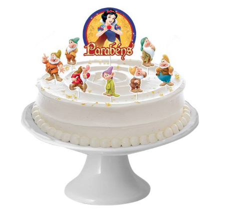 DECORACAO DE BOLO CENARIO BRANCA DE NEVE UN REGINA