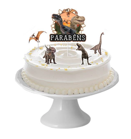 DECORACAO DE BOLO CENARIO DINOSSAURO UN REGINA