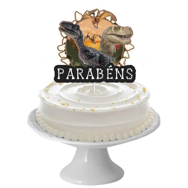 DECORACAO DE BOLO CENARIO DINOSSAURO UN REGINA