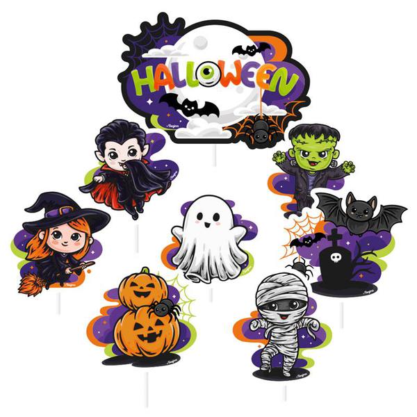 DECORACAO DE BOLO CENARIO HALLOWEEN INFANTIL 08UN REGINA