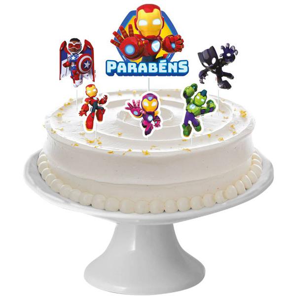 DECORACAO DE BOLO CENARIO IRN MAN E SEUS AMIGOS 06UN REGINA