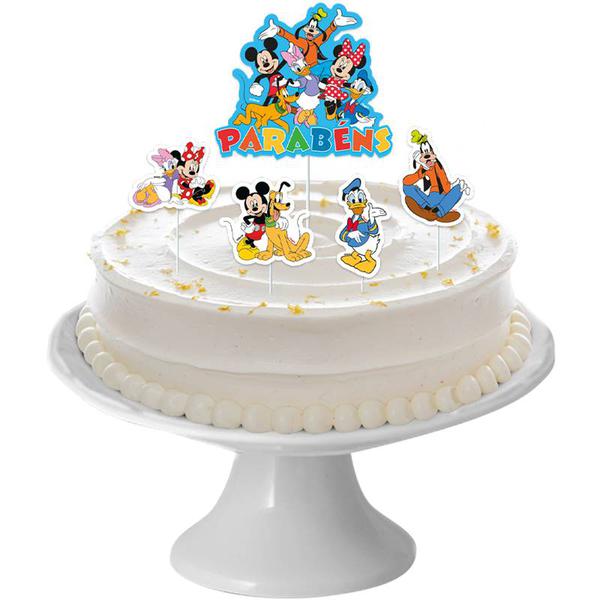DECORACAO DE BOLO CENARIO MICKEY E AMIGOS 06UN REGINA