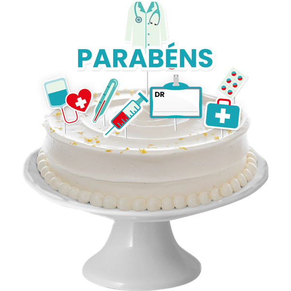 DECORACAO DE BOLO CENARIO PROFISSOES SAUDE UN REGINA