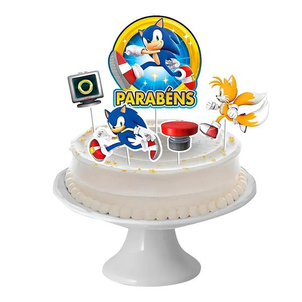 DECORACAO DE BOLO CENARIO SONIC UN REGINA