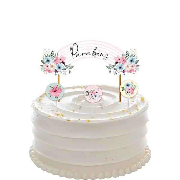 DECORACAO DE BOLO FLORAL 04UN REGINA