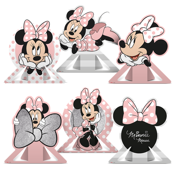 DECORACAO DE MESA MINNIE MOUSE ROSA 06UN REGINA