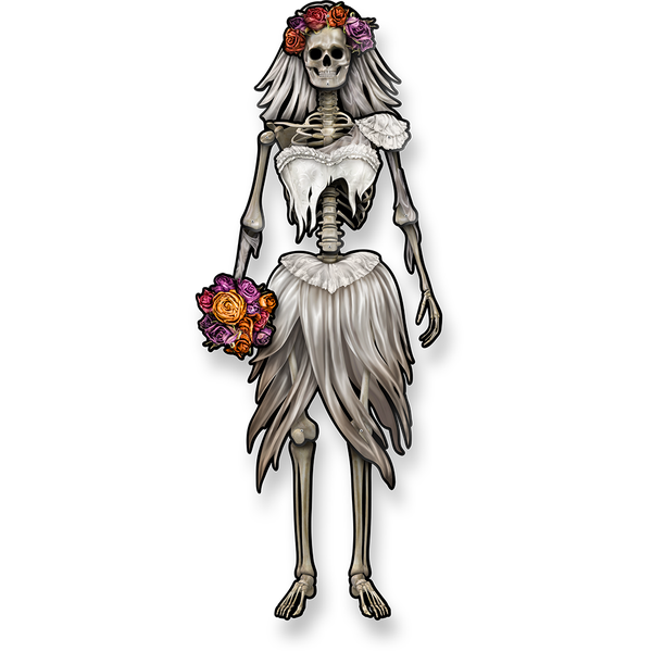 DECORACAO DE PENDURAR ESQUELETO NOIVA HALLOWEEN UN REGINA