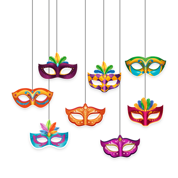 DECORACAO DE PENDURAR MASCARAS CARNAVAL UN REGINA