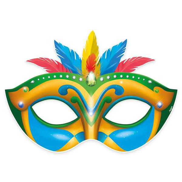 DECORACAO DE PORTA/PAREDE MASCARA MULTICOR CARNAVAL UN REGINA