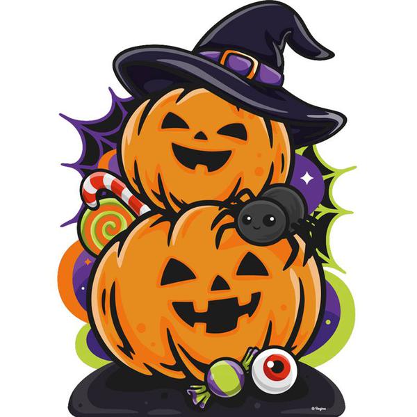 DECORACAO RIGIDA ABOBORA HALLOWEEN INFANTIL UN REGINA