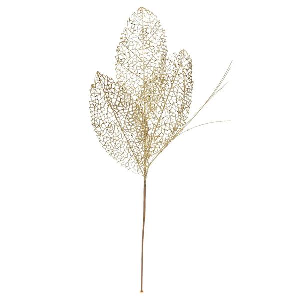 DECORATIVO GALHOS GRANDE C/FOLHAS OURO 77CM UN CROMUS